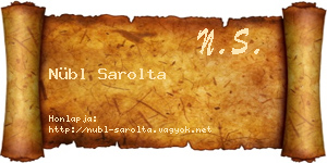 Nübl Sarolta névjegykártya